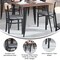 Emma and Oliver Yara Industrial Dining Chair with Rolled Steel Frame and Solid Wood Seat - 500 lbs. Static Weight Capacity